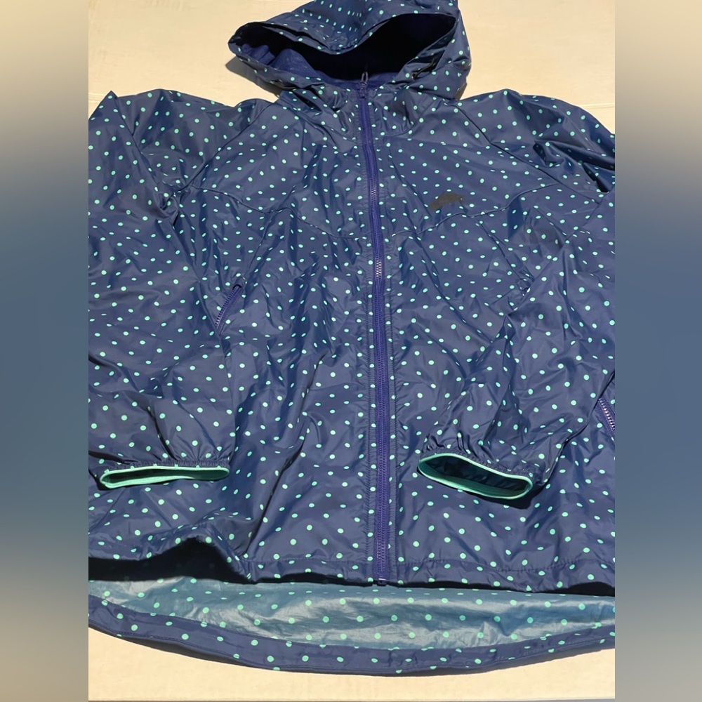 Nike windbreaker jacket women’s‎ size medium blue polka dot EUC